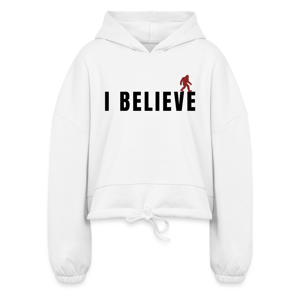 I Believe Women’s Cropped Hoodie B - white