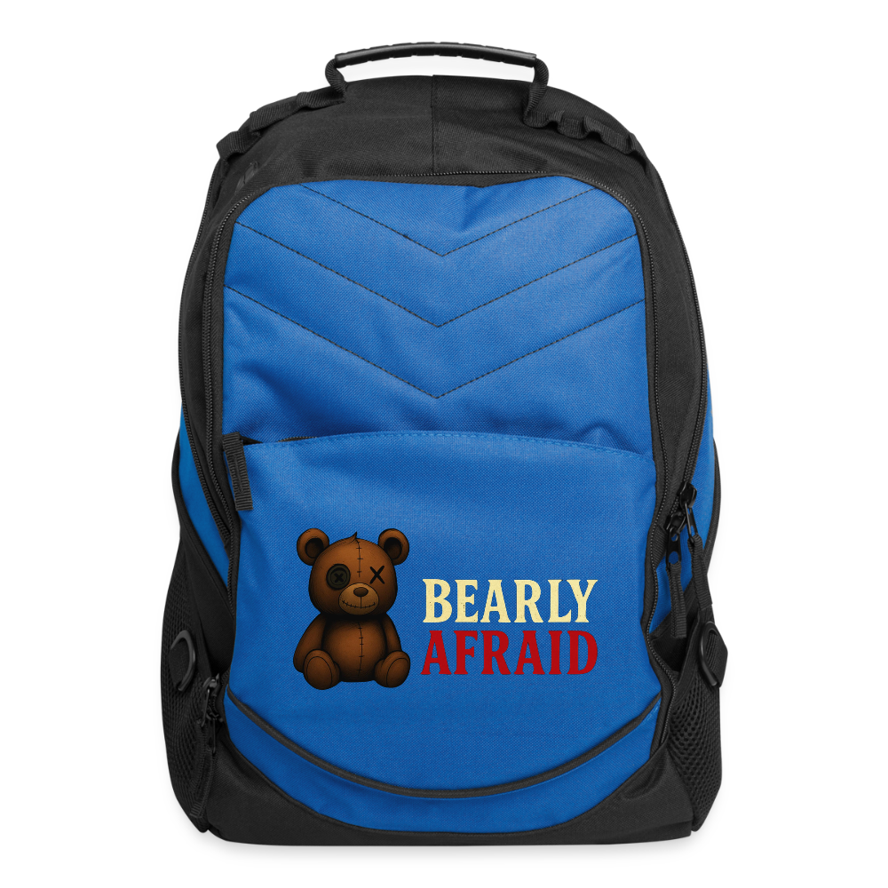 Bearly Afraid Computer Backpack - royal blue