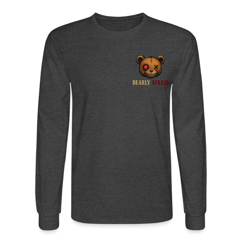 Bearly Afraid Men's Long Sleeve T-Shirt - heather black
