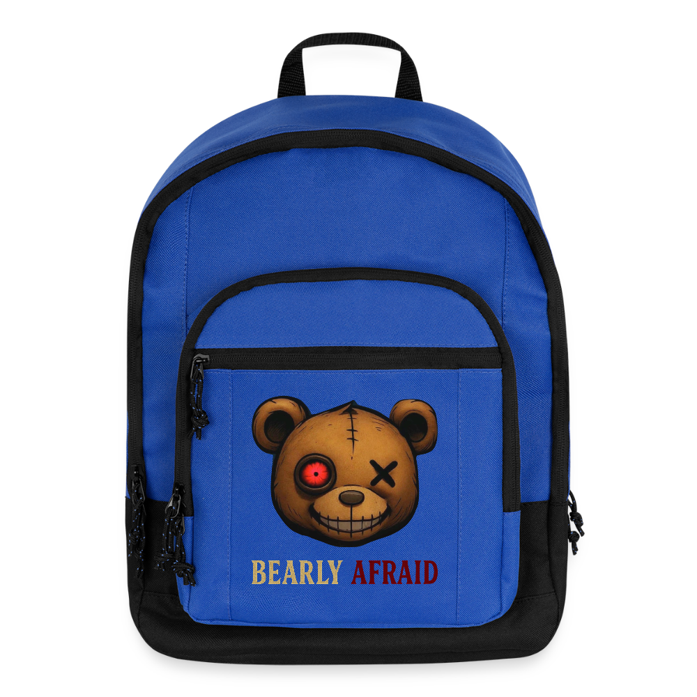 Bearly Afraid Every Day Backpack - royal blue