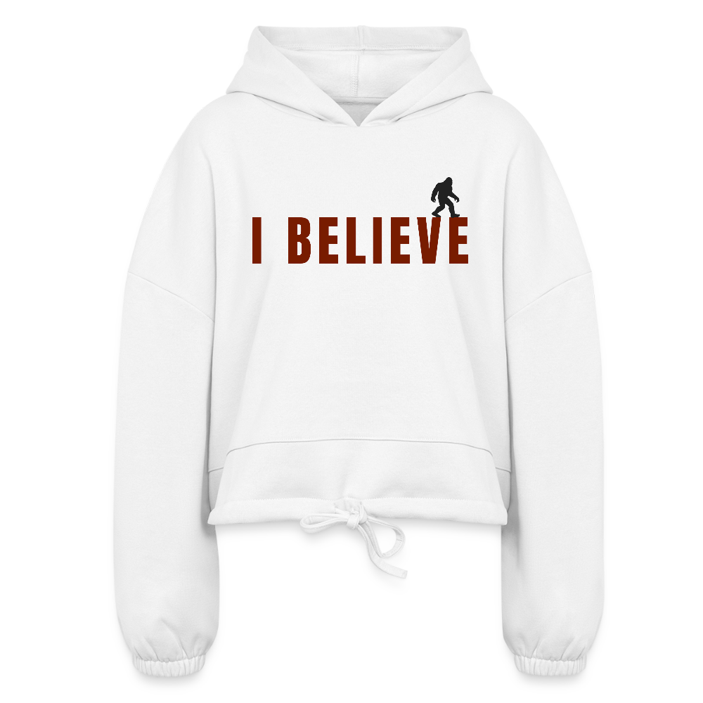 I Believe Women’s Cropped Hoodie R - white