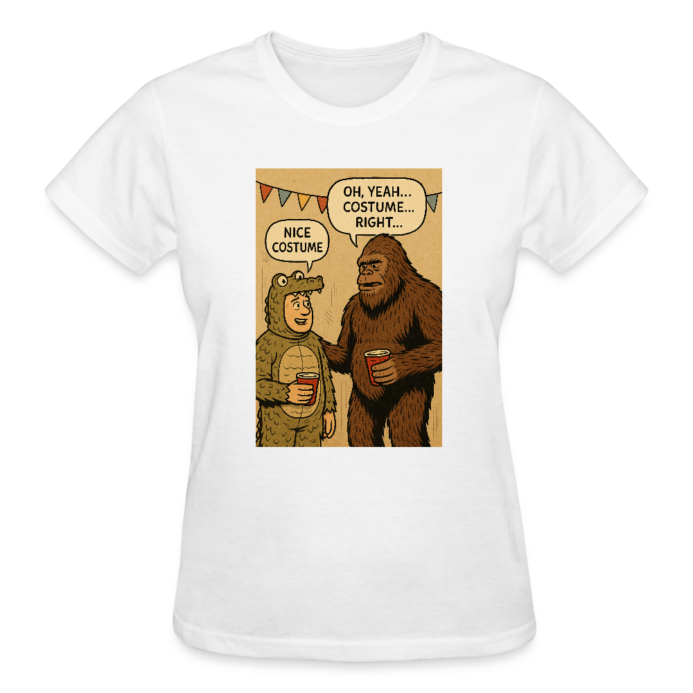 Bigfoot Costume Party Ladies T-Shirt - white