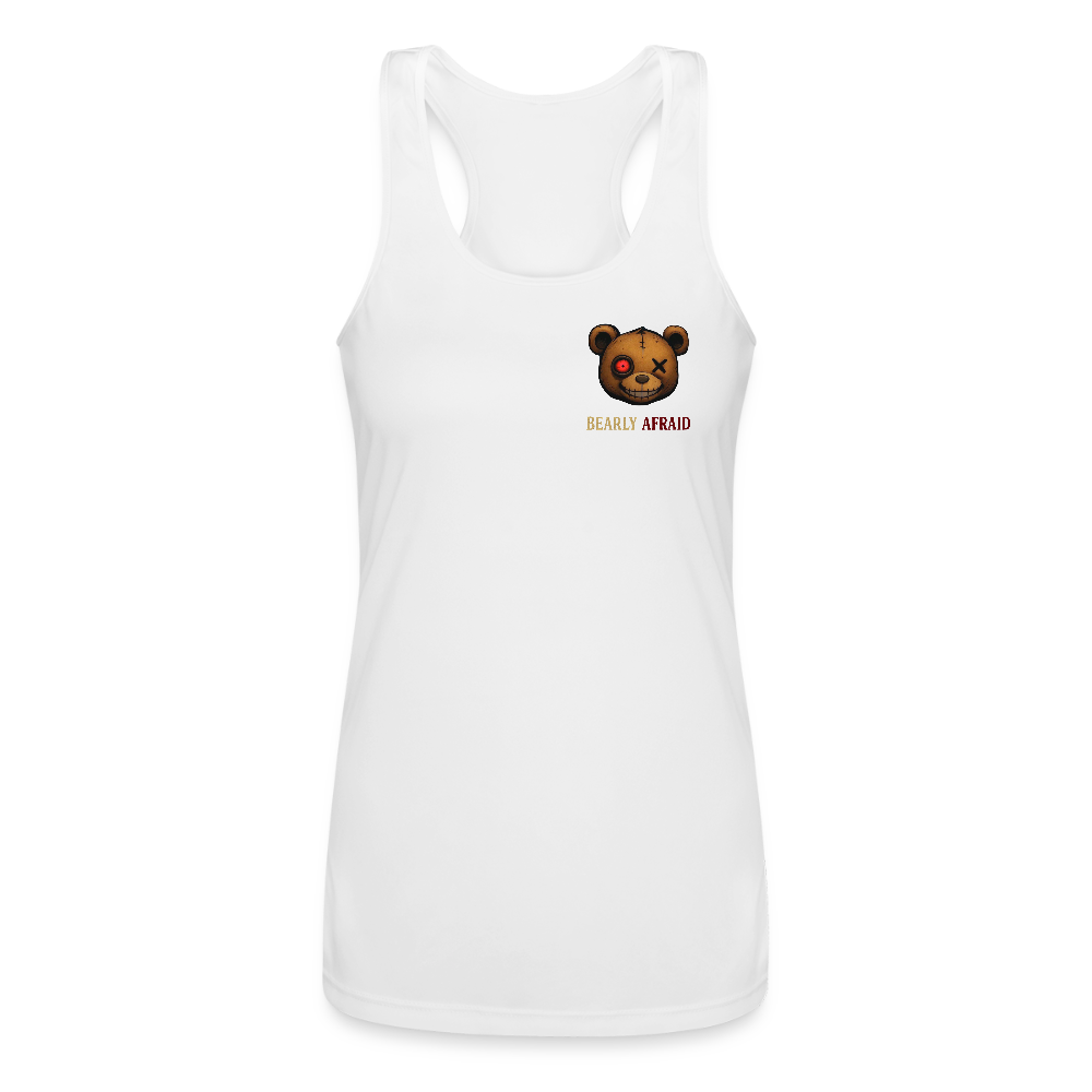 Bearly Afraid Women’s Performance Racerback Tank Top - white