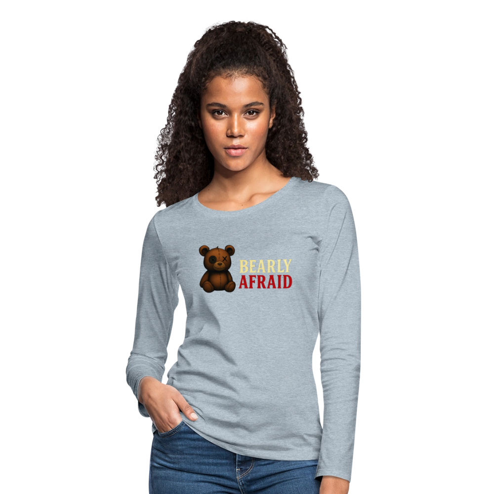 Bearly Afraid "Classic" Women's Long Sleeve T-Shirt - heather ice blue