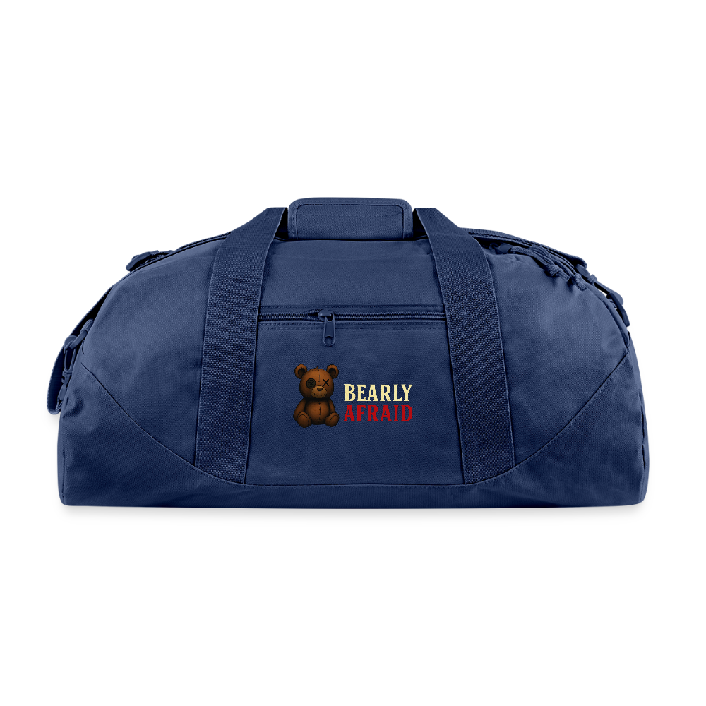 Bearly Afraid Recycled Duffel Bag - navy