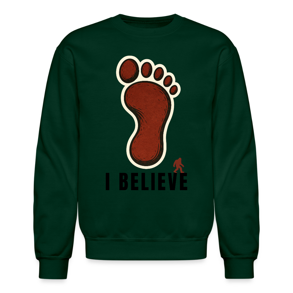 I Believe Footprint Unisex Sweatshirt B - forest green