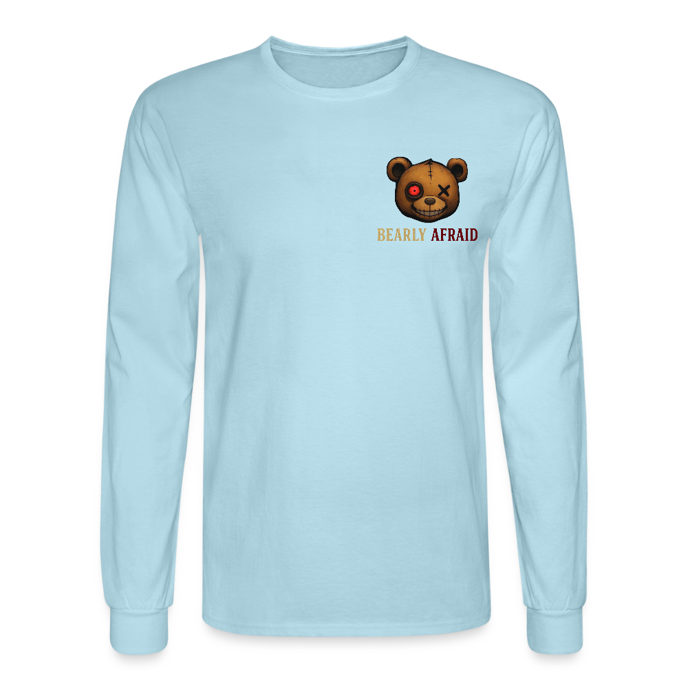 Bearly Afraid Men's Long Sleeve T-Shirt - powder blue