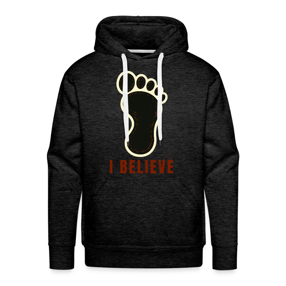 I Believe Footprint Premium Hoodie R - charcoal grey