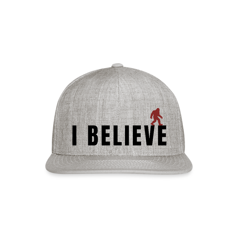 I Believe Snapback Baseball Cap B - heather gray