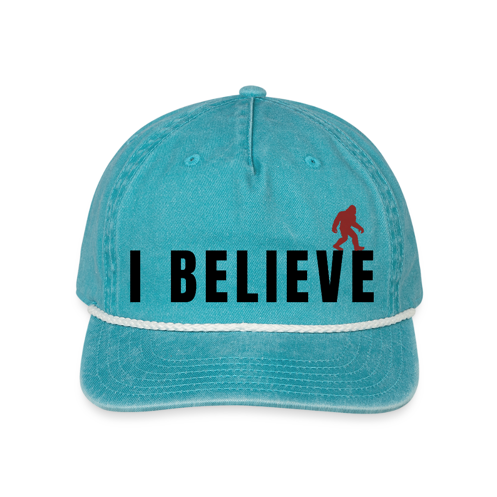 I Believe Vintage Rope Cap B - faded turquoise