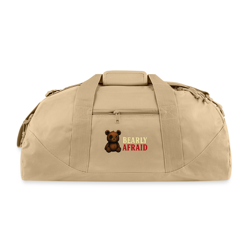 Bearly Afraid Recycled Duffel Bag - beige