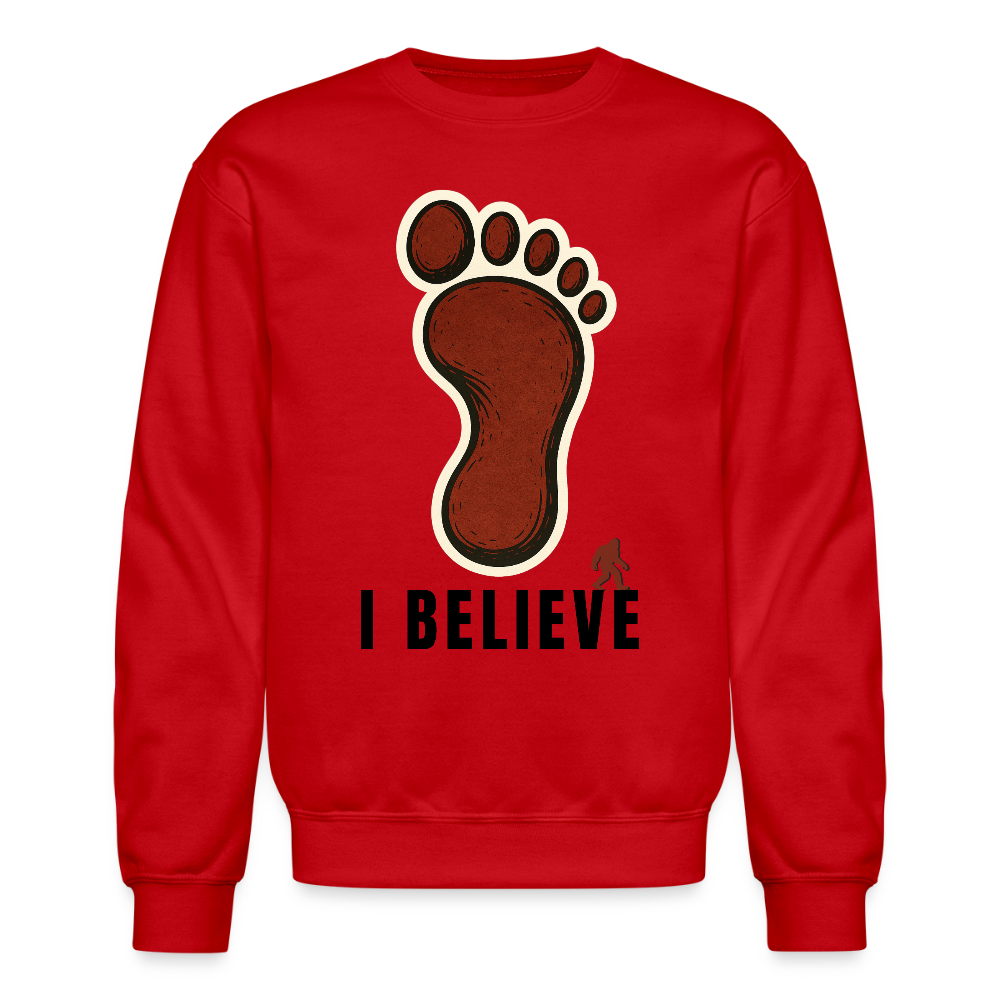 I Believe Footprint Unisex Sweatshirt B - red