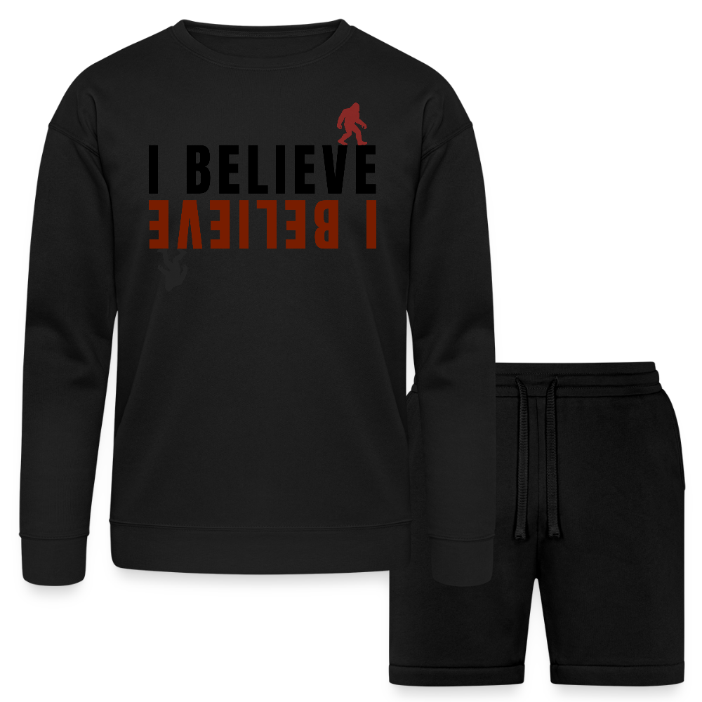 I Believe Unisex Sweatshirt & Short Set - black