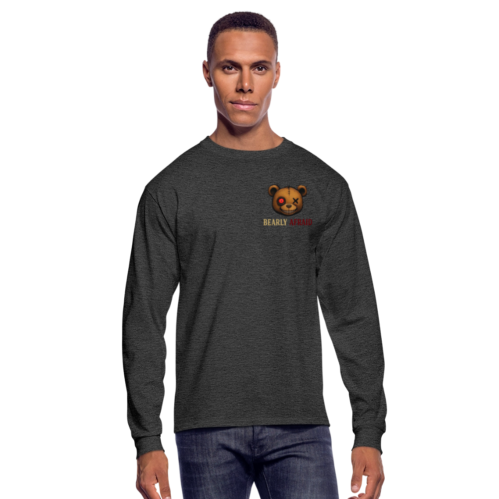 Bearly Afraid Men's Long Sleeve T-Shirt - heather black