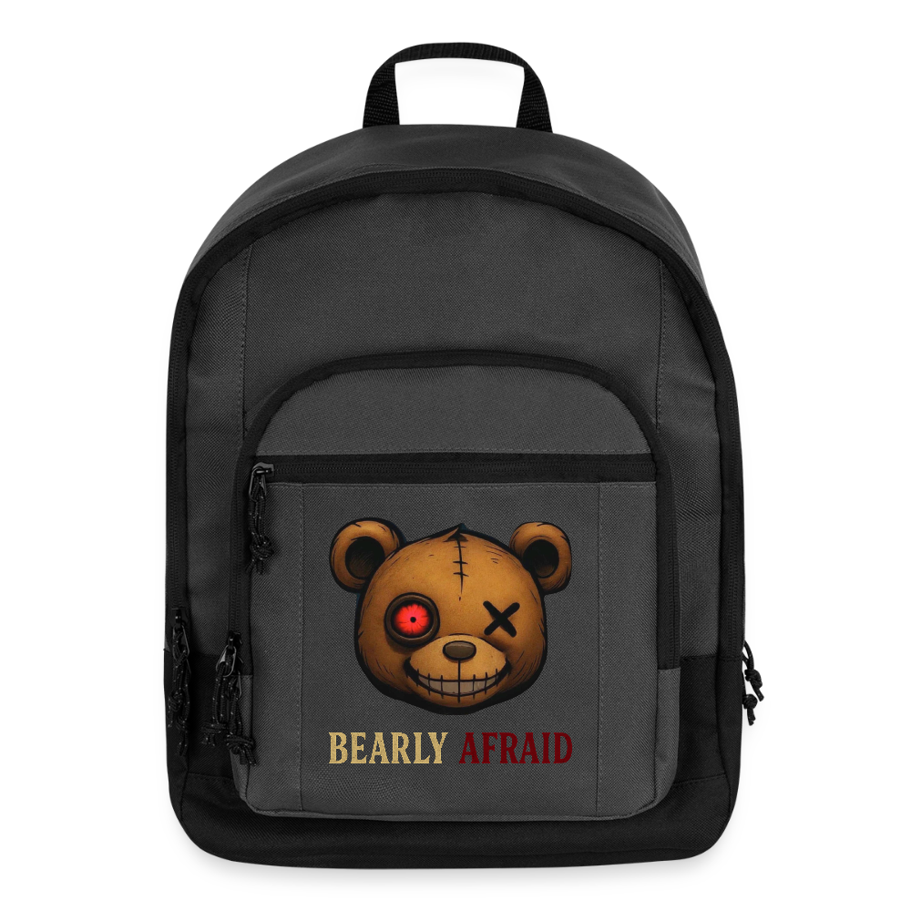 Bearly Afraid Every Day Backpack - charcoal grey