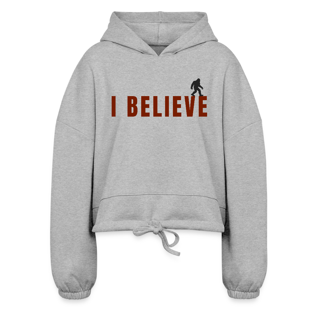 I Believe Women’s Cropped Hoodie R - heather gray