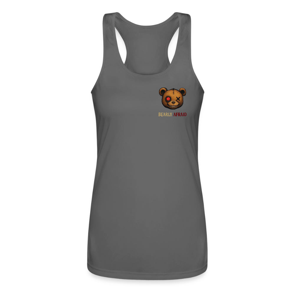Bearly Afraid Women’s Performance Racerback Tank Top - charcoal