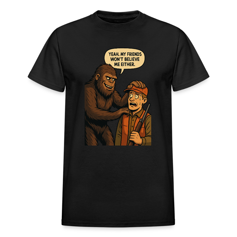 Bigfoot And His New Friend Men's T-Shirt - black