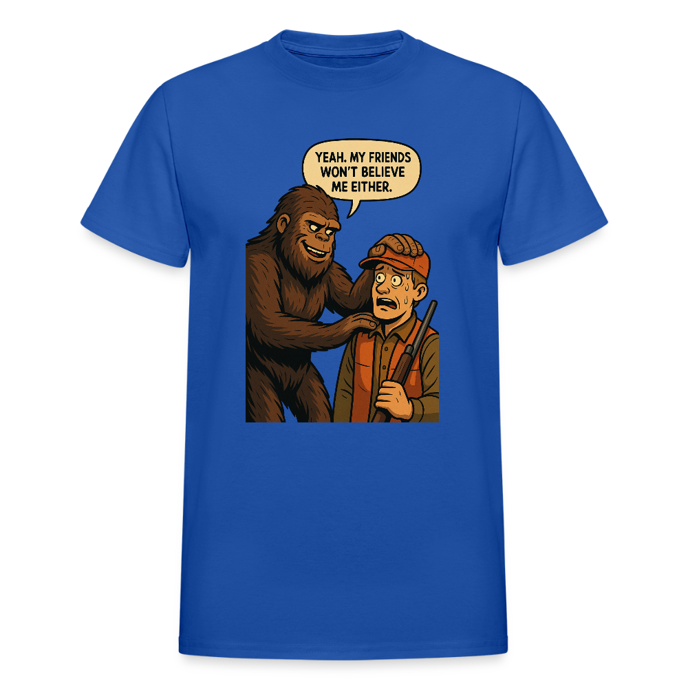Bigfoot And His New Friend Men's T-Shirt - royal blue