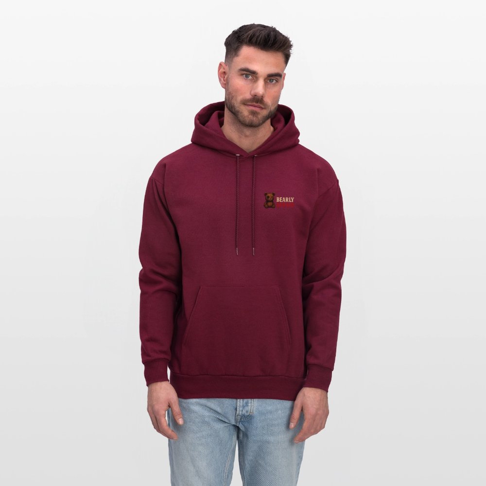 Bearly Afraid Men's "Classic" Hoodie - burgundy