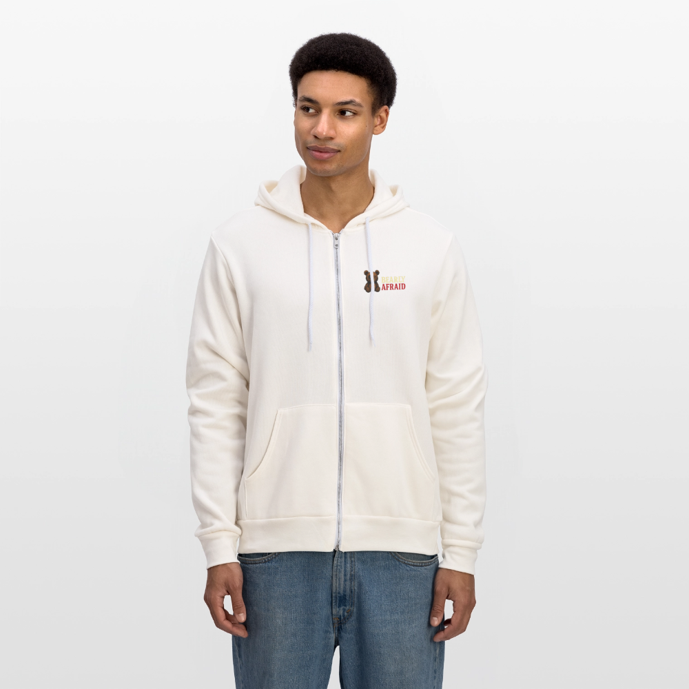 Bearly Afraid Bella Canvas Full Zip Hoodie - vintage white