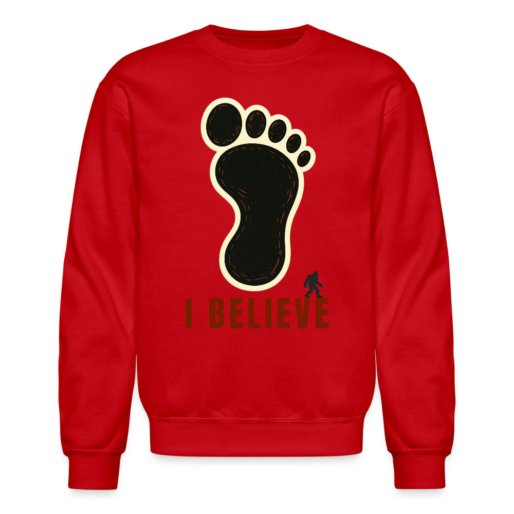 I Believe Footprint Unisex Sweatshirt R - red