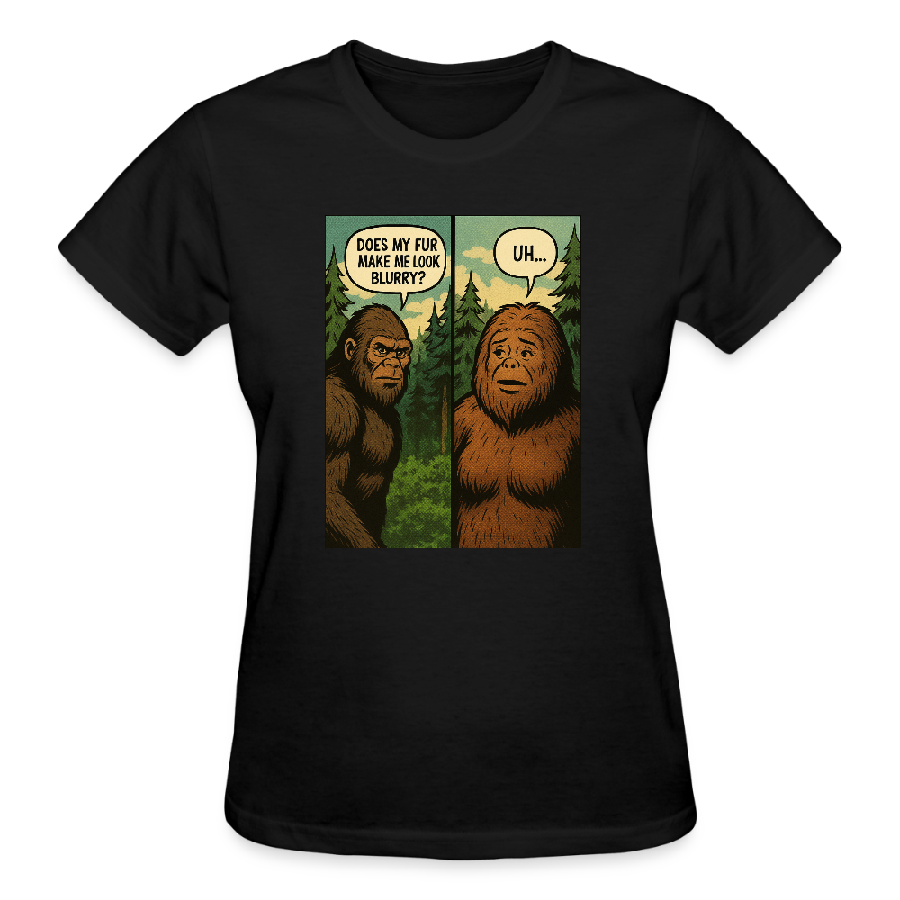 Comic Book Bigfoot Ladies T-Shirt - black