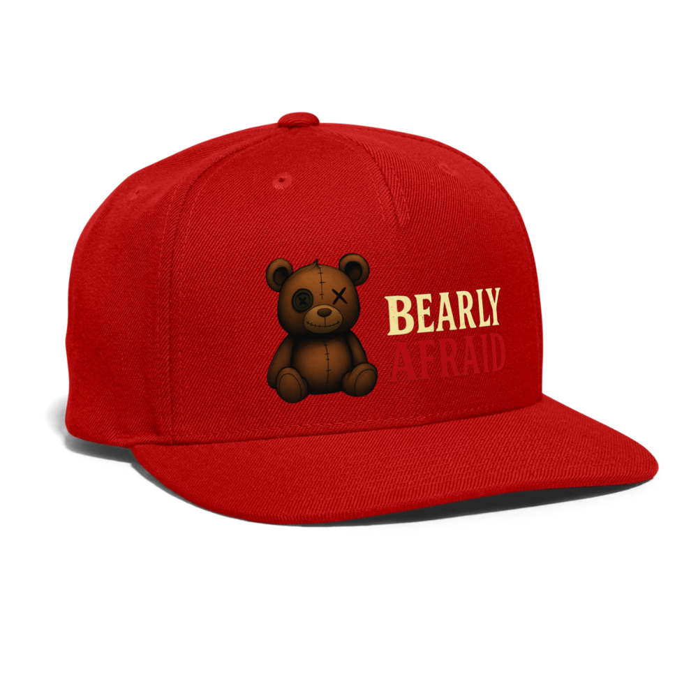 Bearly Afraid Snapback - red