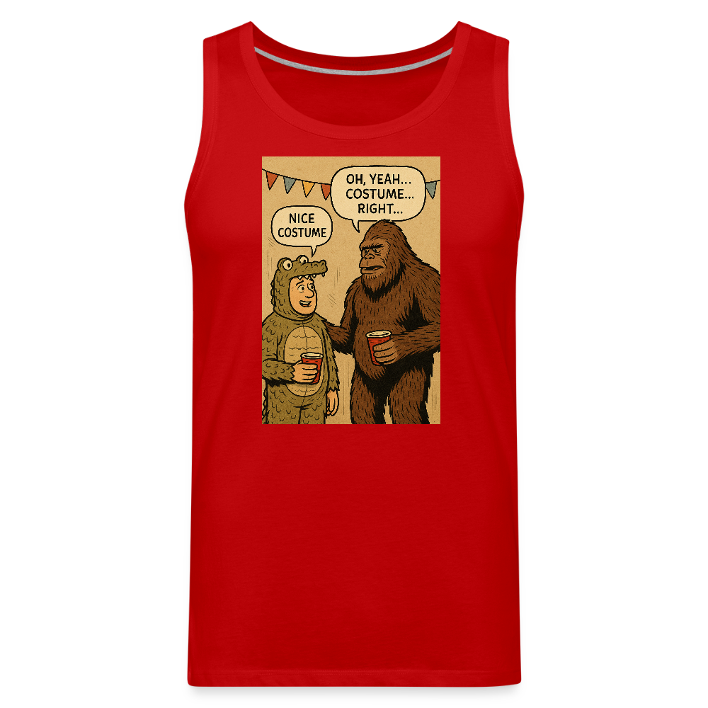 Bigfoot Costume Party Men’s Premium Tank - red