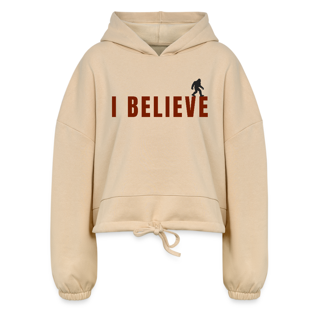 I Believe Women’s Cropped Hoodie R - nude