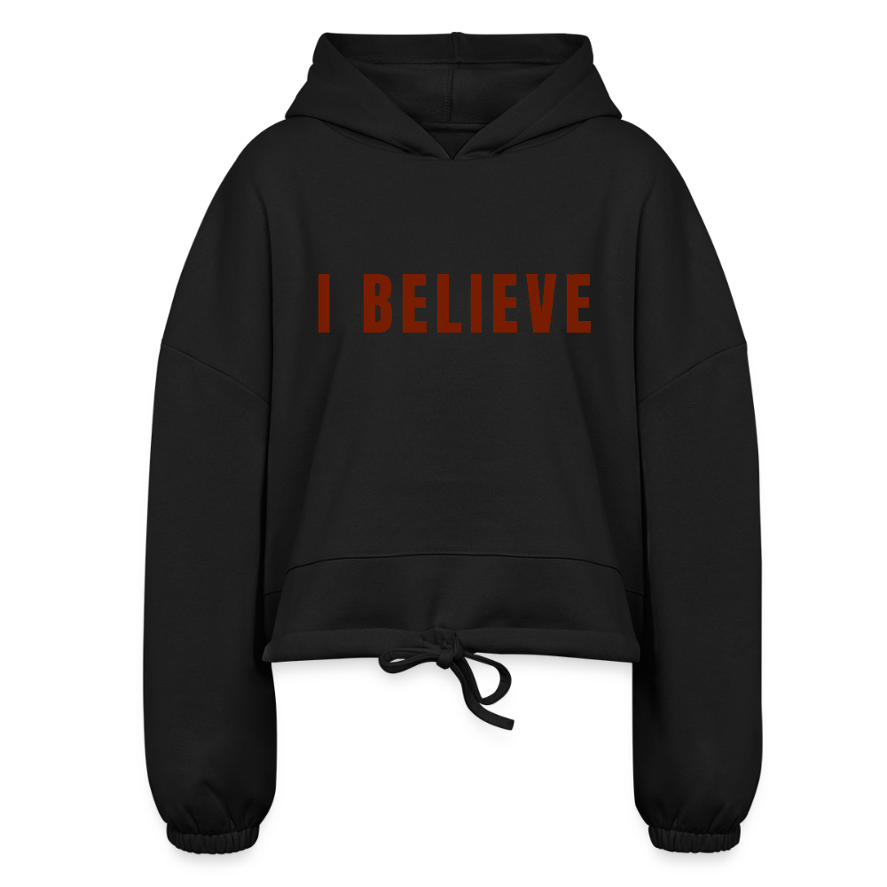 I Believe Women’s Cropped Hoodie R - black
