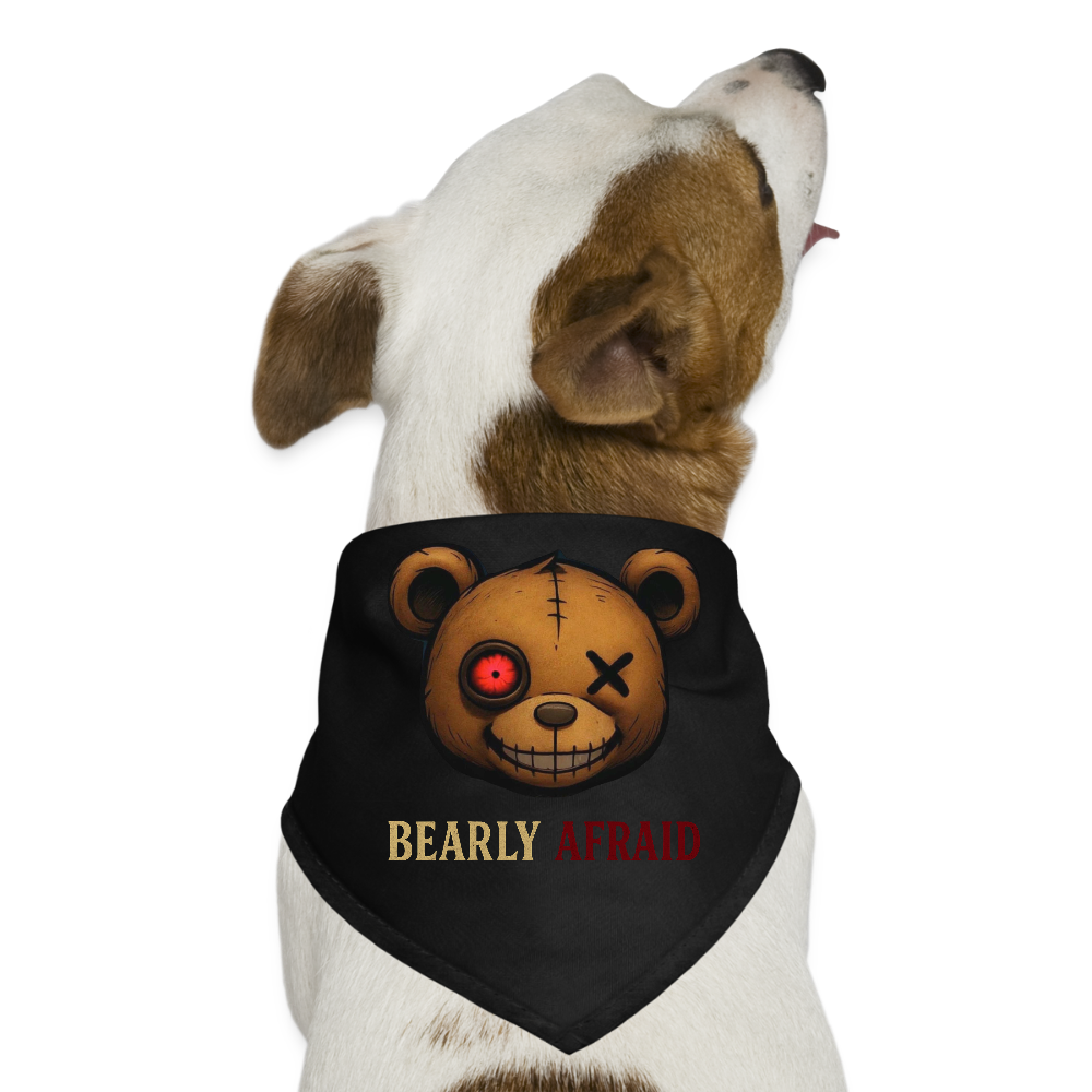 Bearly Afraid Dog Bandana - black
