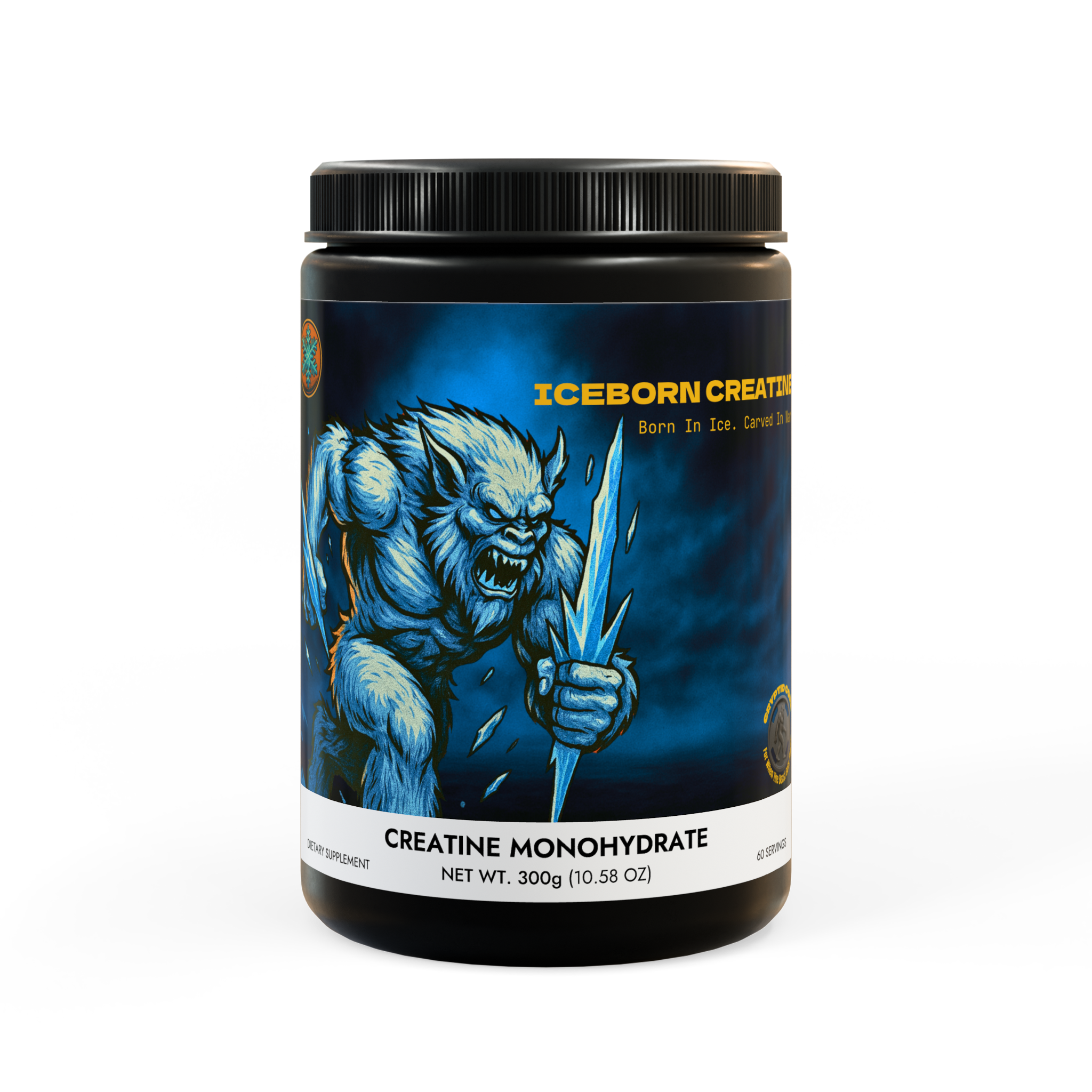 Cryptid Core "ICEBORN CREATINE", Creatine Monohydrate Supplement (300g, 10.58oz)