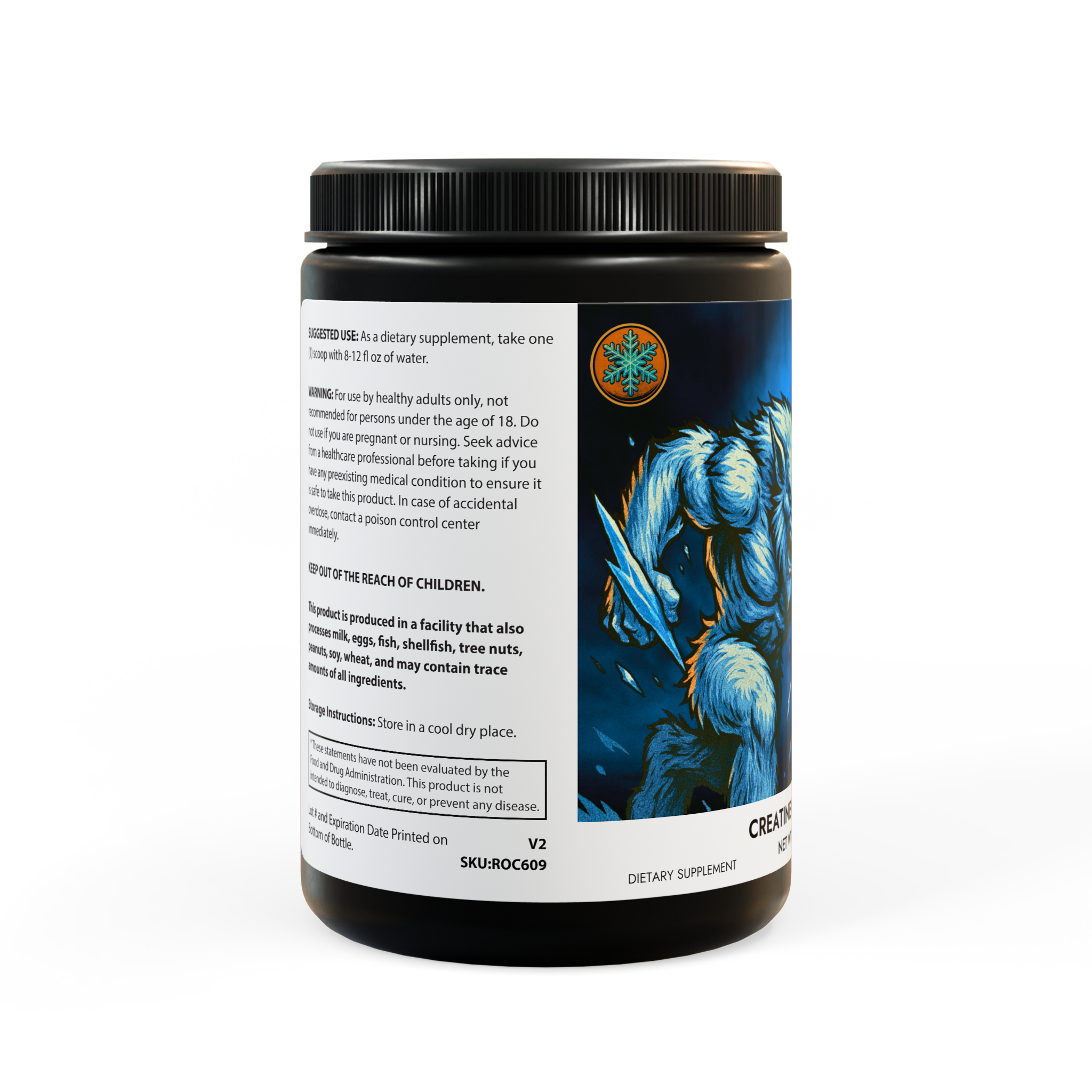 Cryptid Core "ICEBORN CREATINE", Creatine Monohydrate Supplement (300g, 10.58oz)