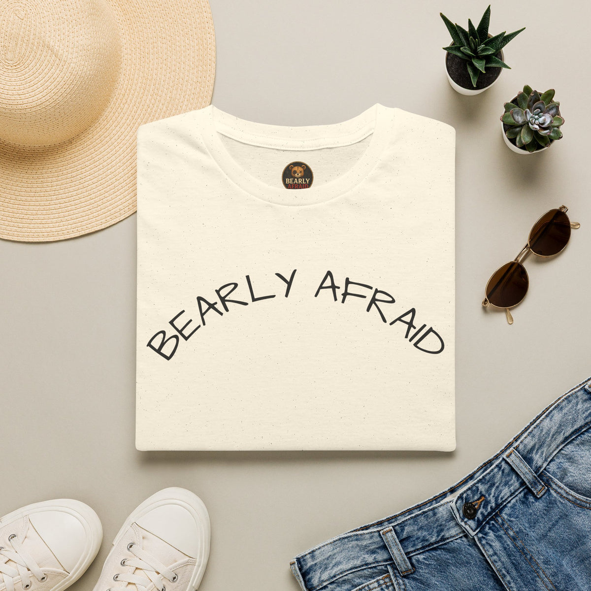 Bearly Afraid Text Tee