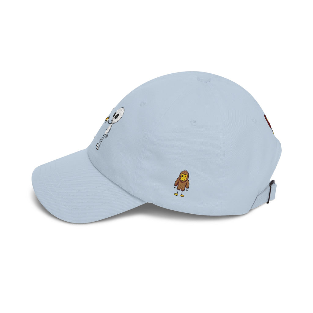 Stick Figure Cryptid Fist Bump Embroidered Cap