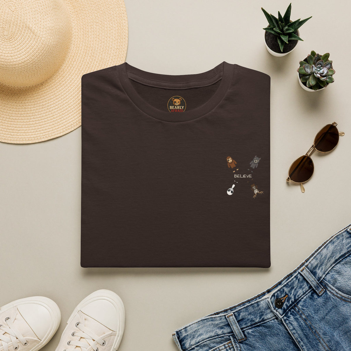 Stick Figure Believe Left Chest Tee