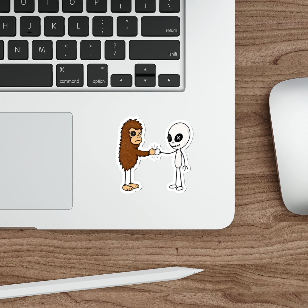 Stick Figure Fist Bump Sticker