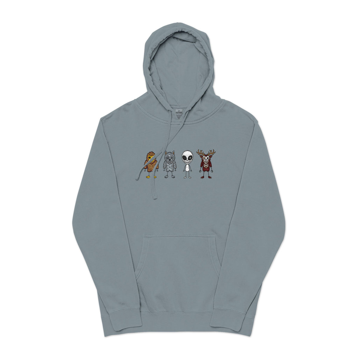 Stick Figure Lineup Pigment-Dyed Hoodie