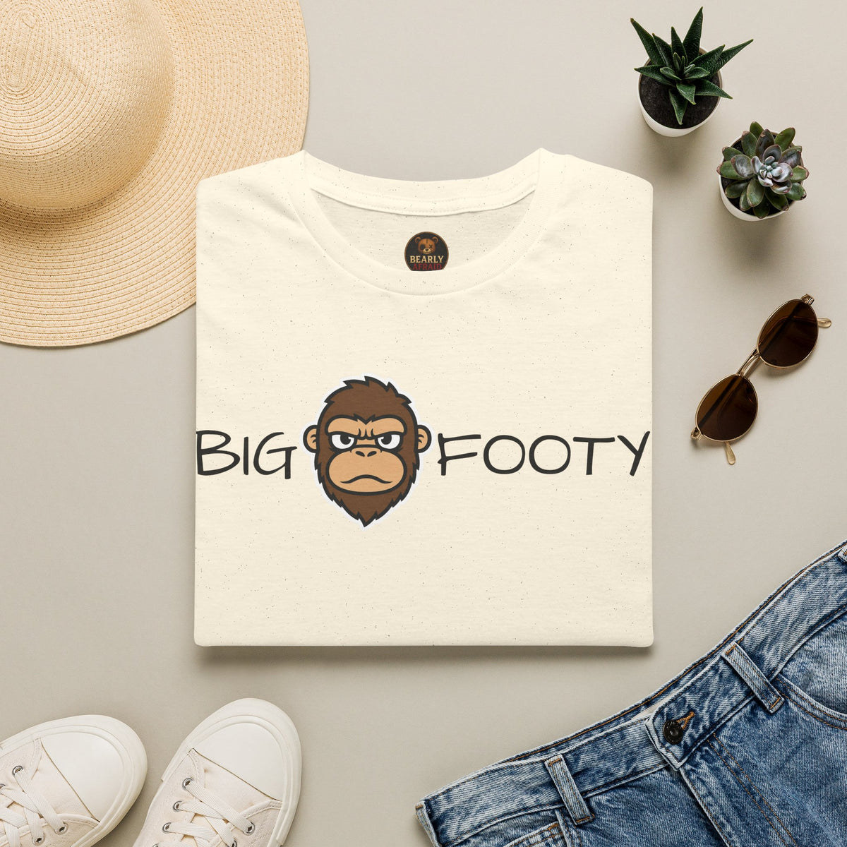 Bigfooty Head in Text Tee