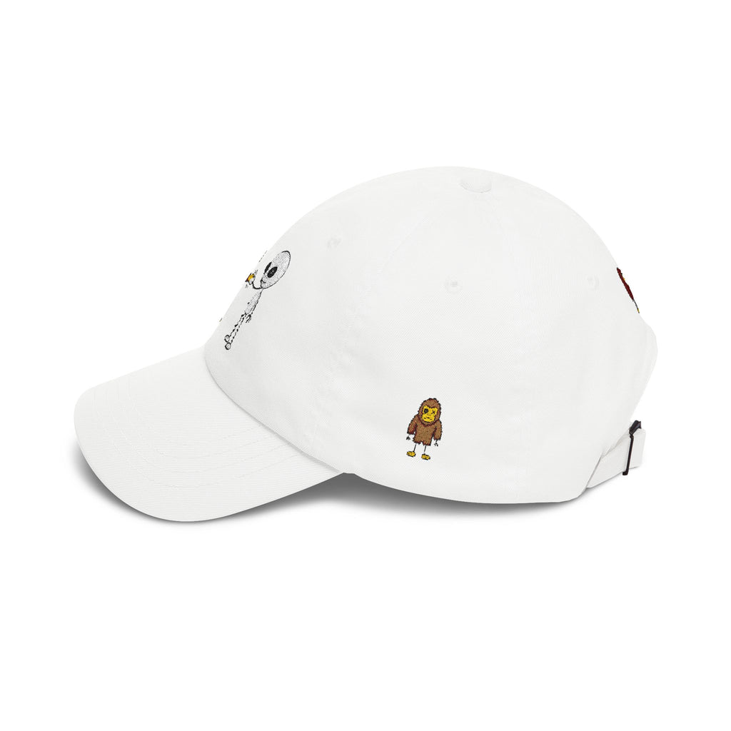 Stick Figure Cryptid Fist Bump Embroidered Cap