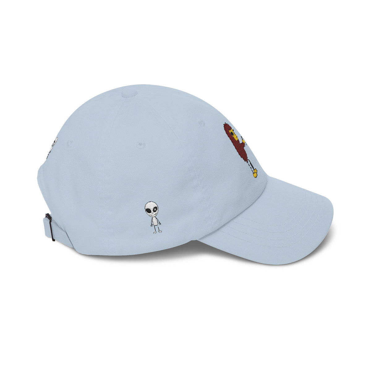 Stick Figure Cryptid Fist Bump Embroidered Cap