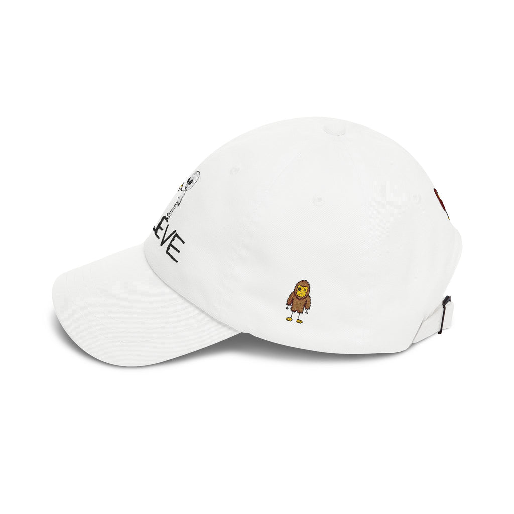 Stick Figure Alien Believe Embroidered Cap