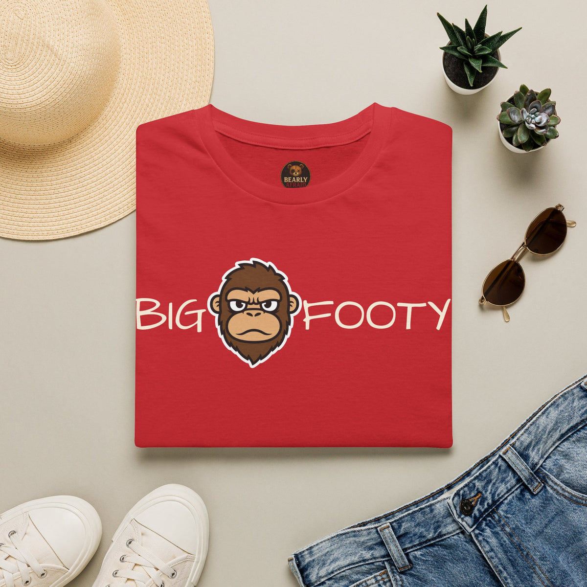 Bigfooty Head in Text Tee