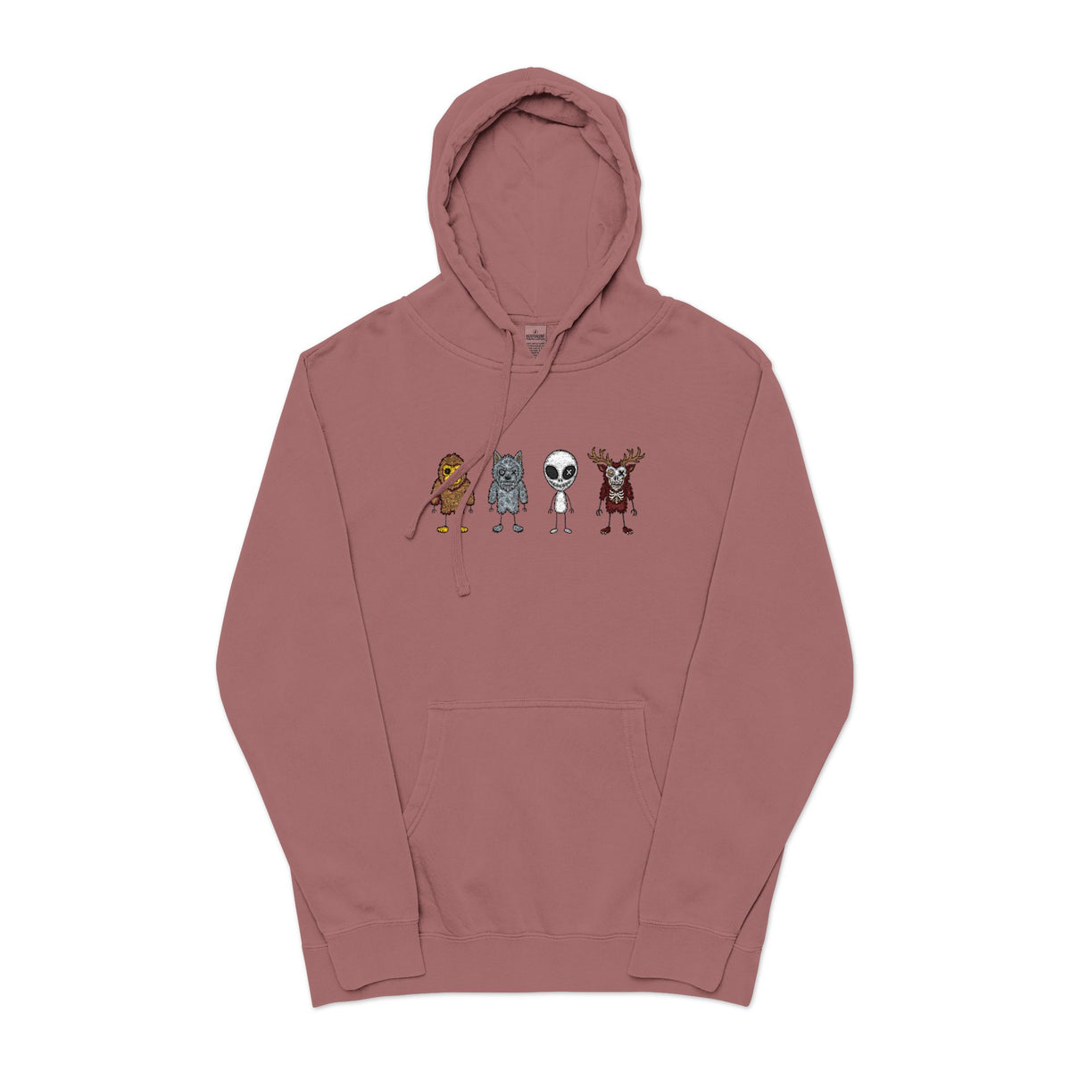 Stick Figure Lineup Pigment-Dyed Hoodie