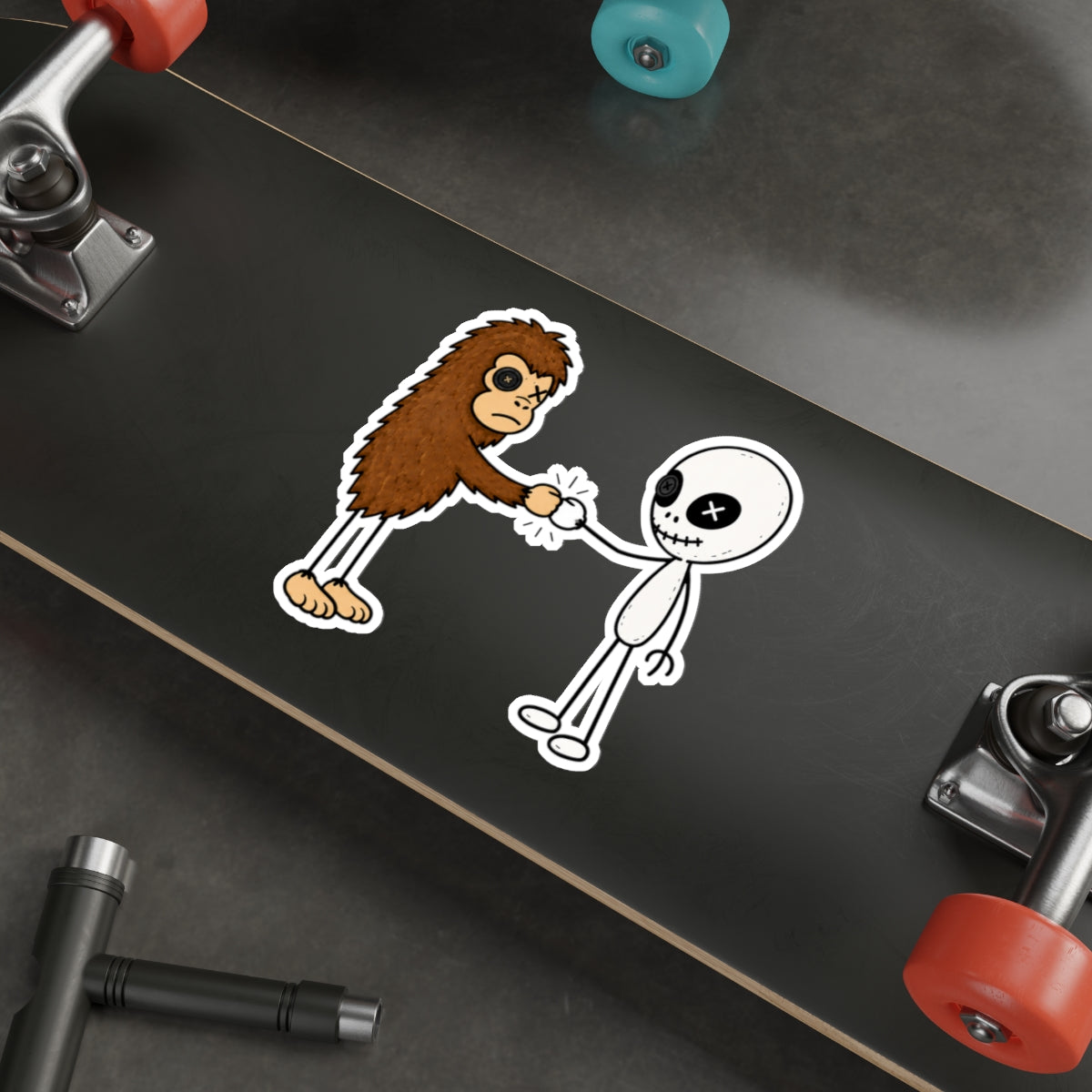 Stick Figure Fist Bump Sticker