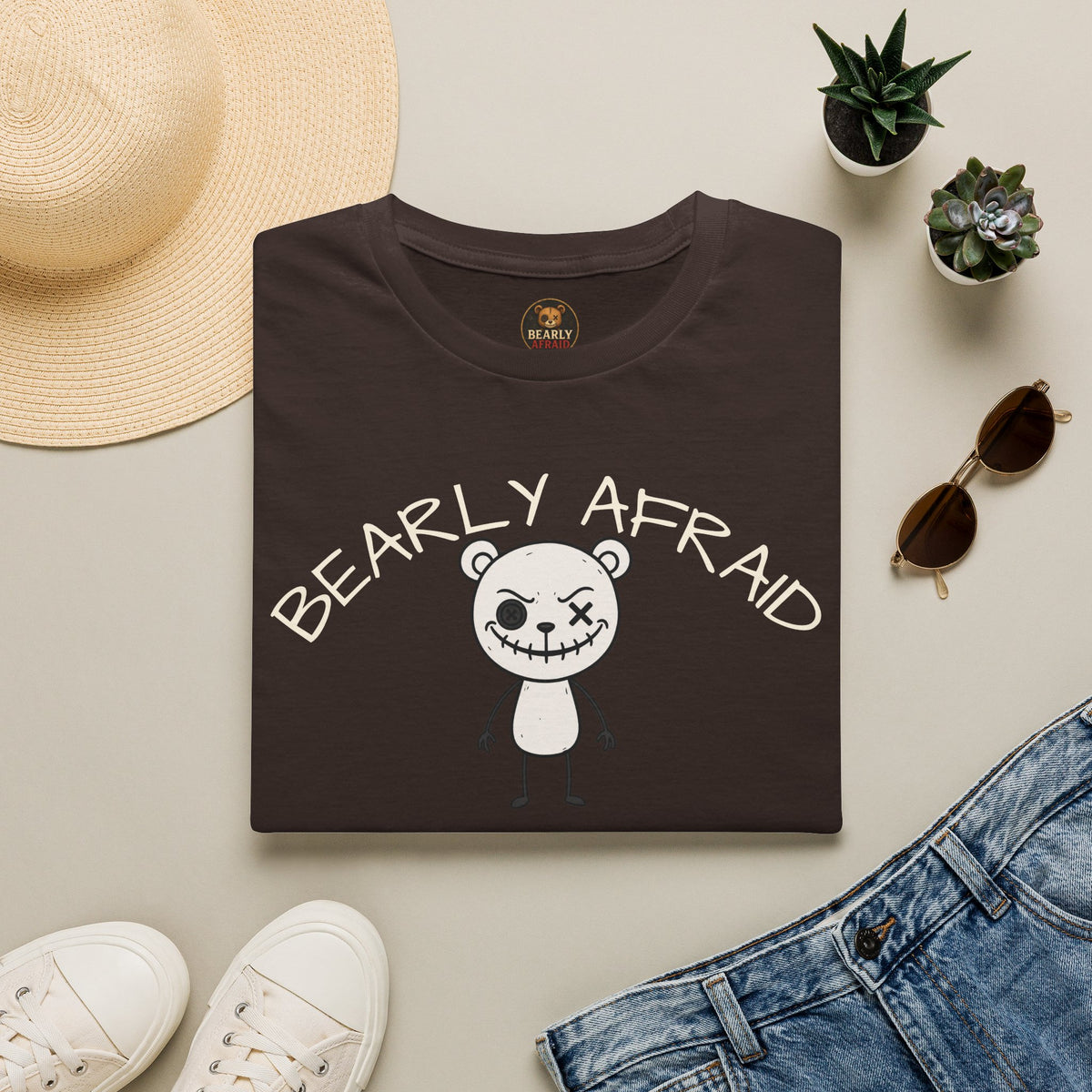 Bearly Afraid Skeleton Tee