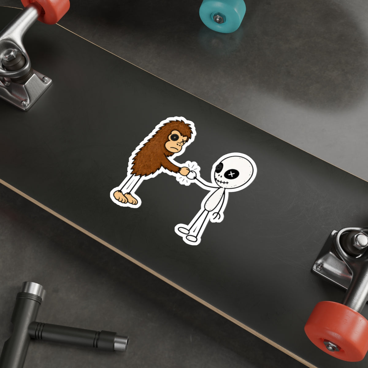 Stick Figure Fist Bump Sticker