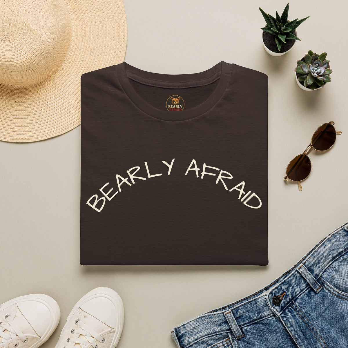 Bearly Afraid Text Tee