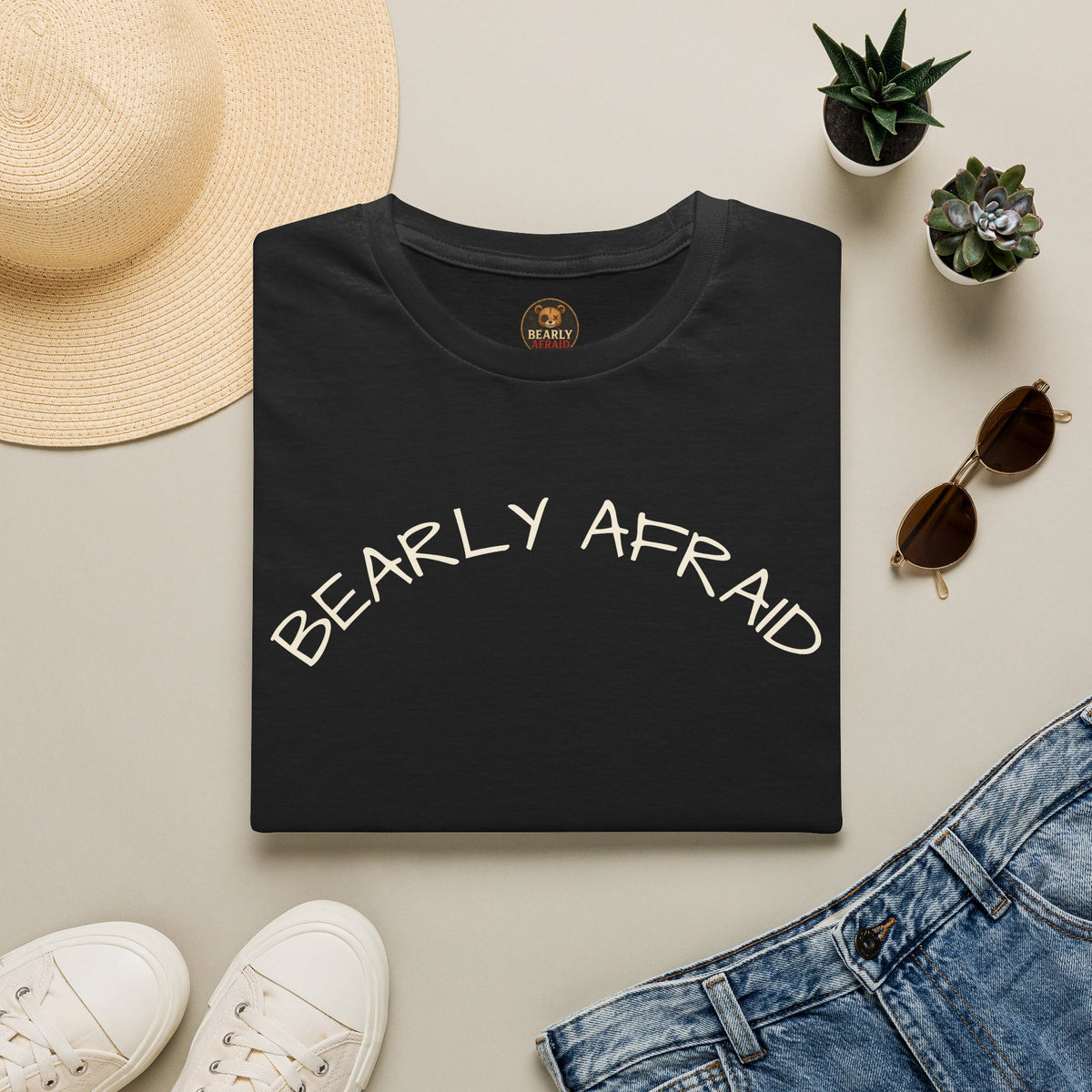 Bearly Afraid Text Tee
